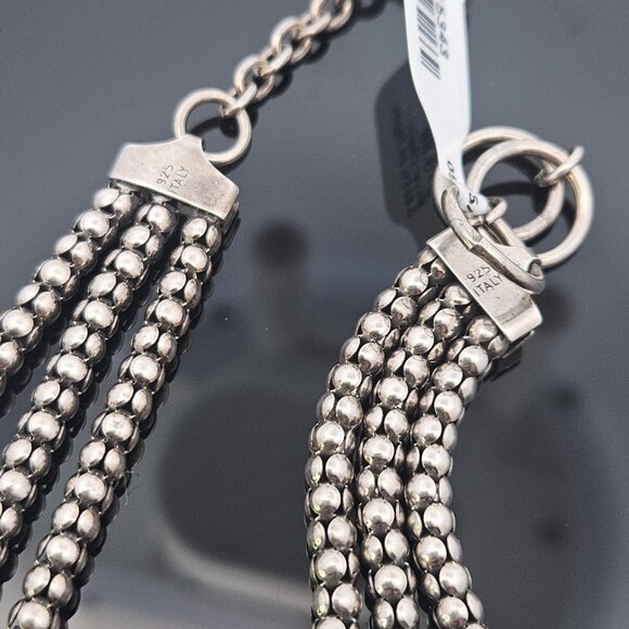 Silpada 925 Sterling Silver Multi Strand Popcorn Ball Necklace 16 Inches - Picture 7 of 8